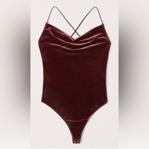 Abercrombie & Fitch Velvet Maroon Bodysuit